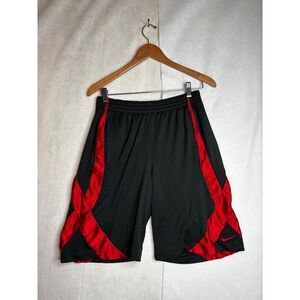 Nike Dri-FIT Basketball Shorts Mens Medium Black Red Mesh Athletic Pockets